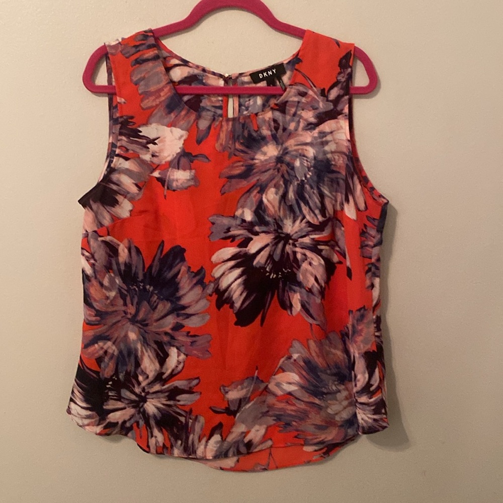 DKNY Multicolor Floral Sleeveless Top [Size XL]